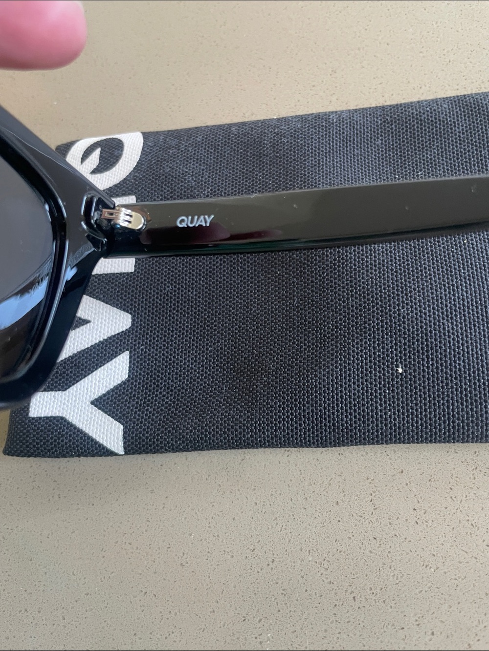 Quay Australia Black Plastic Square Framed “After Hours” Polarized Sunglasses - Picture 3 of 4